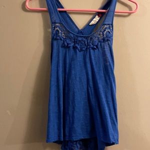 Tank top with see through detail